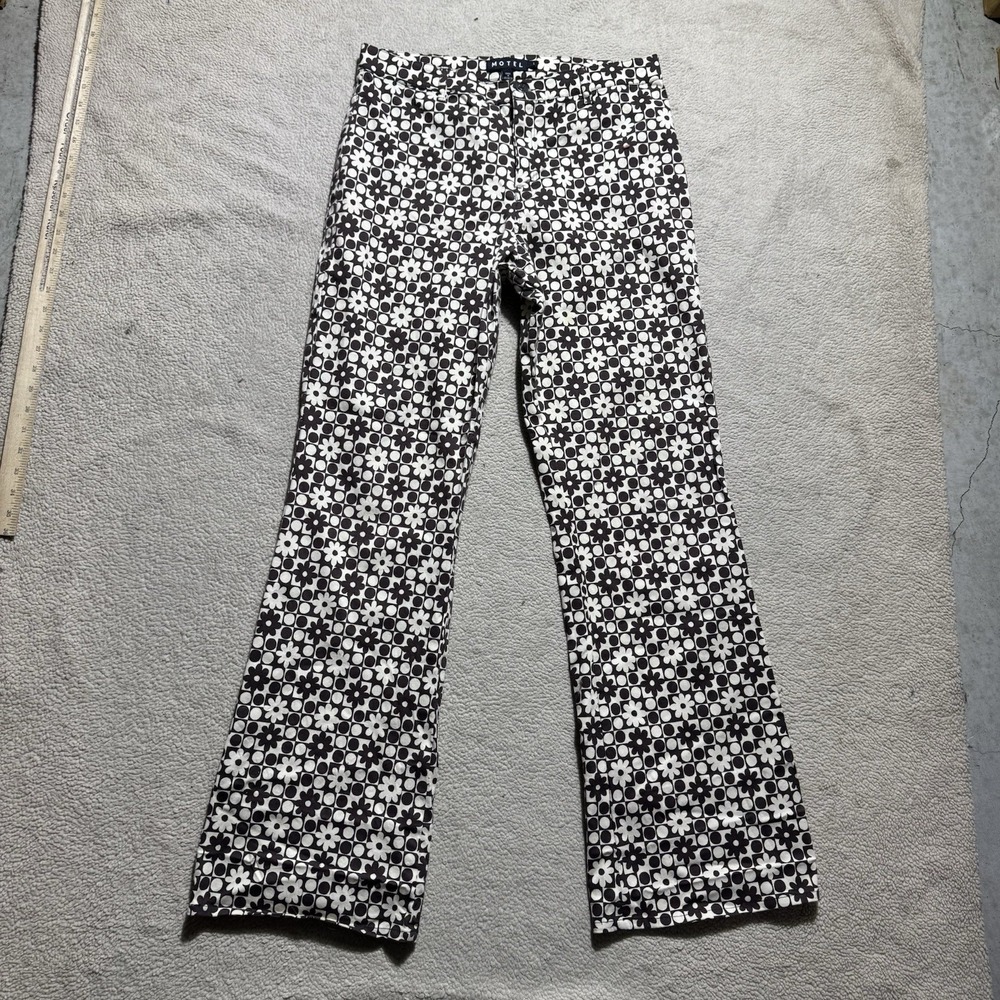 Motel Rocks Pants Womens Large Zoven Flare Trouser Slacks Cotton Meas‎ 30x31